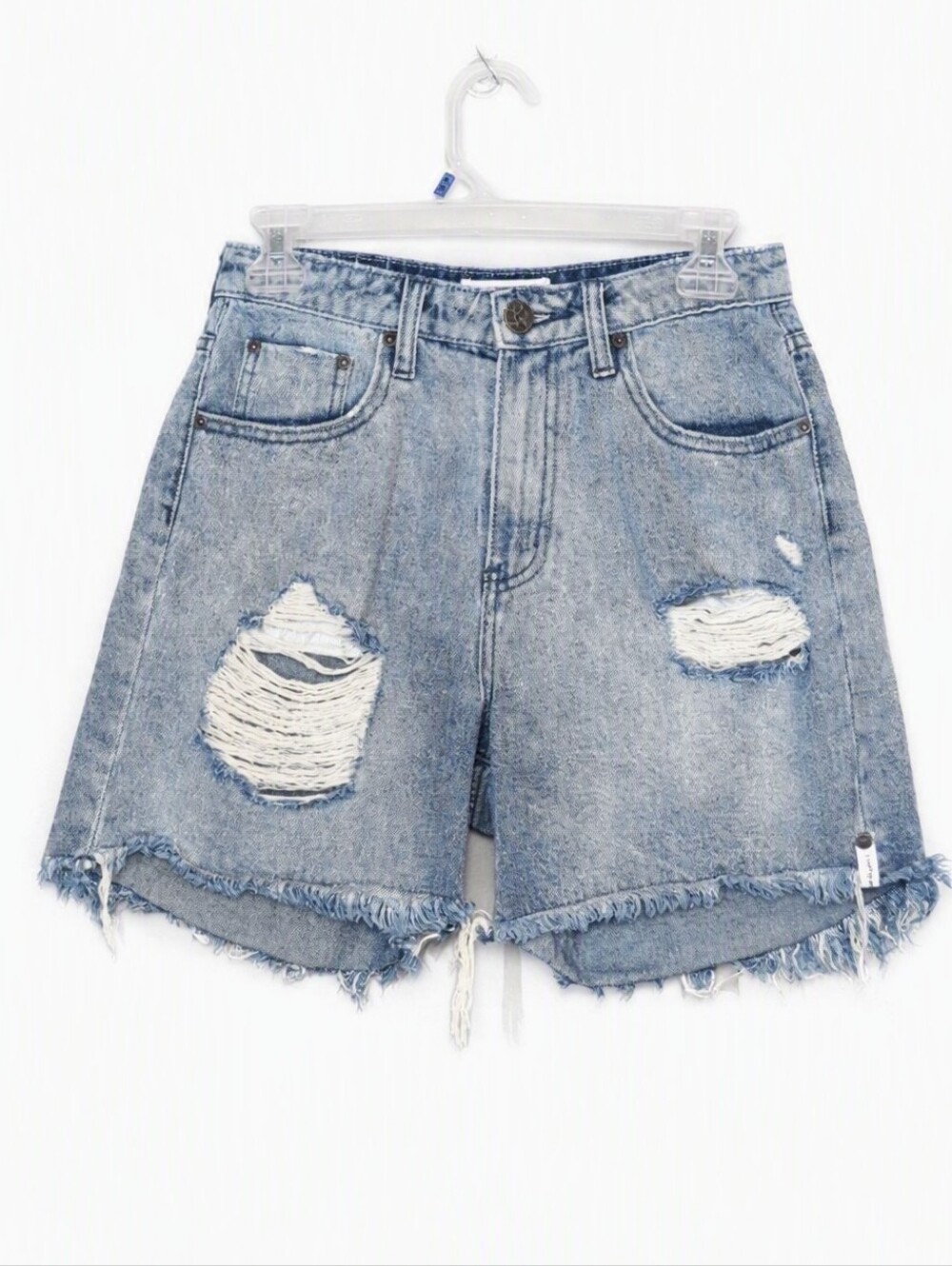 One Teaspoon Legend Mom Shorts Distressed Denim Shorts Size 26 High Waist
